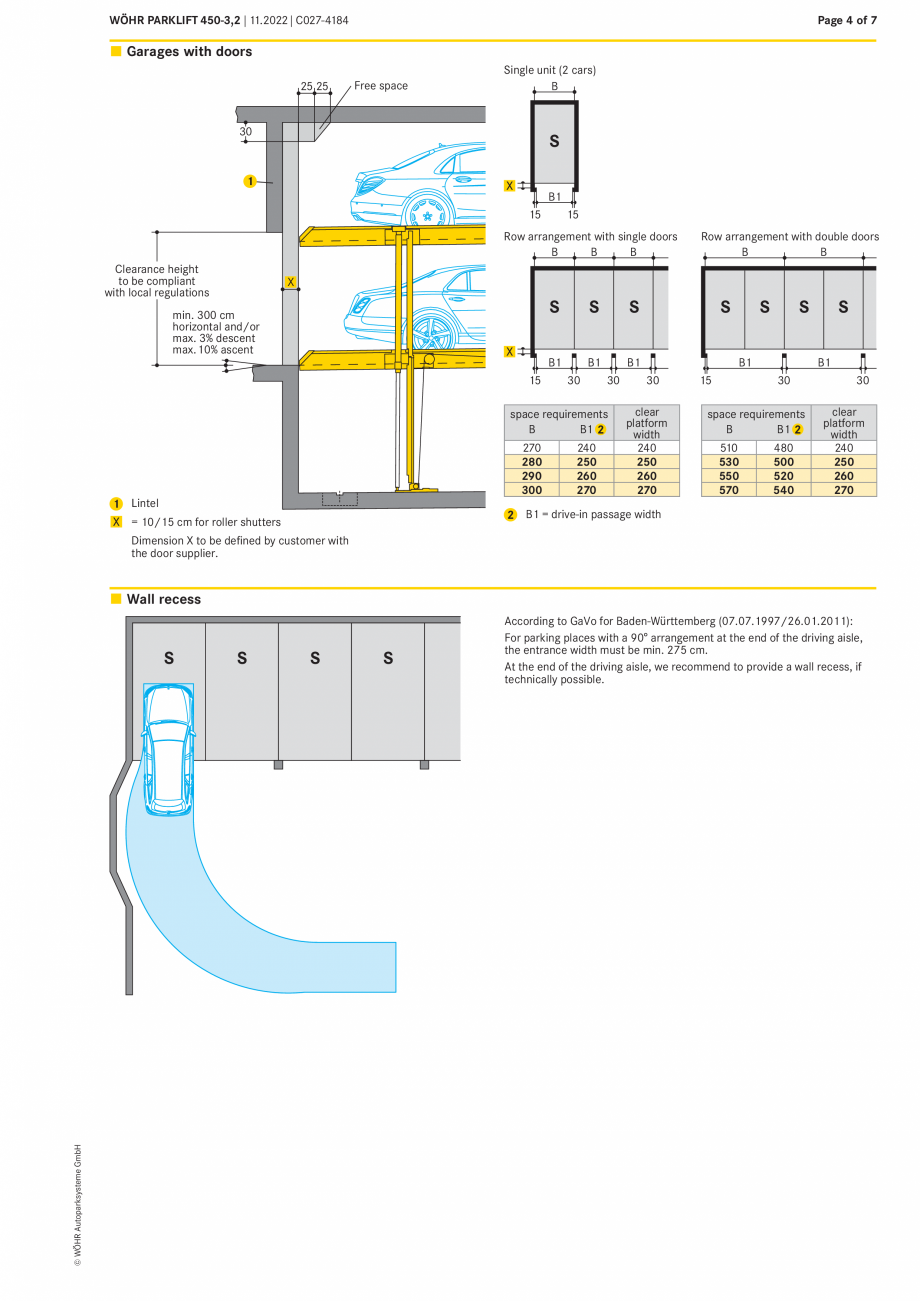 Pagina 4-Sistem mecanic de parcare Parklift 450-3.2 W&Ouml;HR Fisa tehnica Engleza  165

170

340

190

185

...
