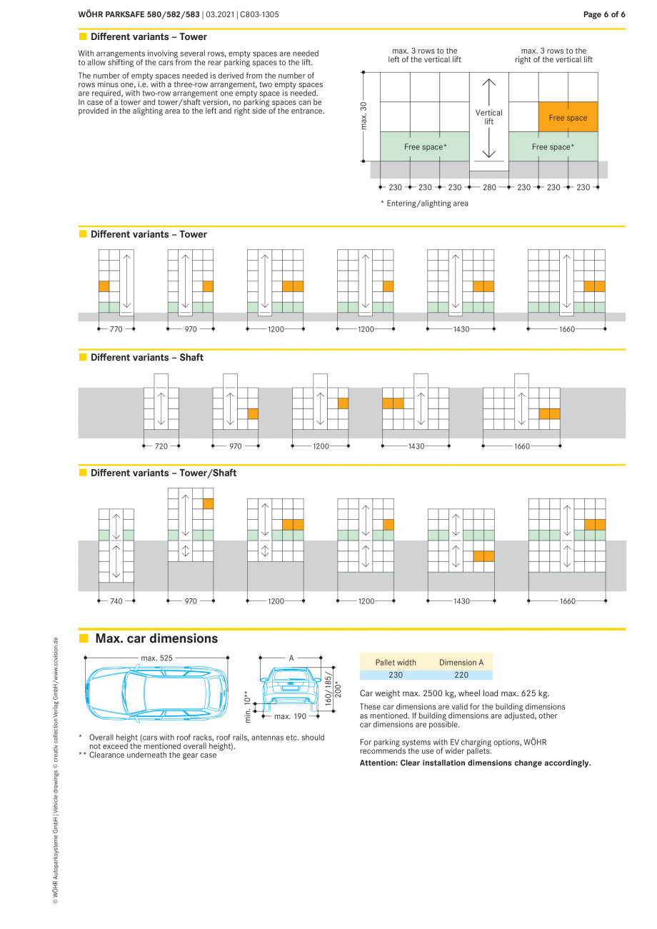 Pagina 6-Sistem de parcare automat Parksafe WÖHR PARKSAFE 580, PARKSAFE 582, PARKSAFE 583 Fisa tehnica...