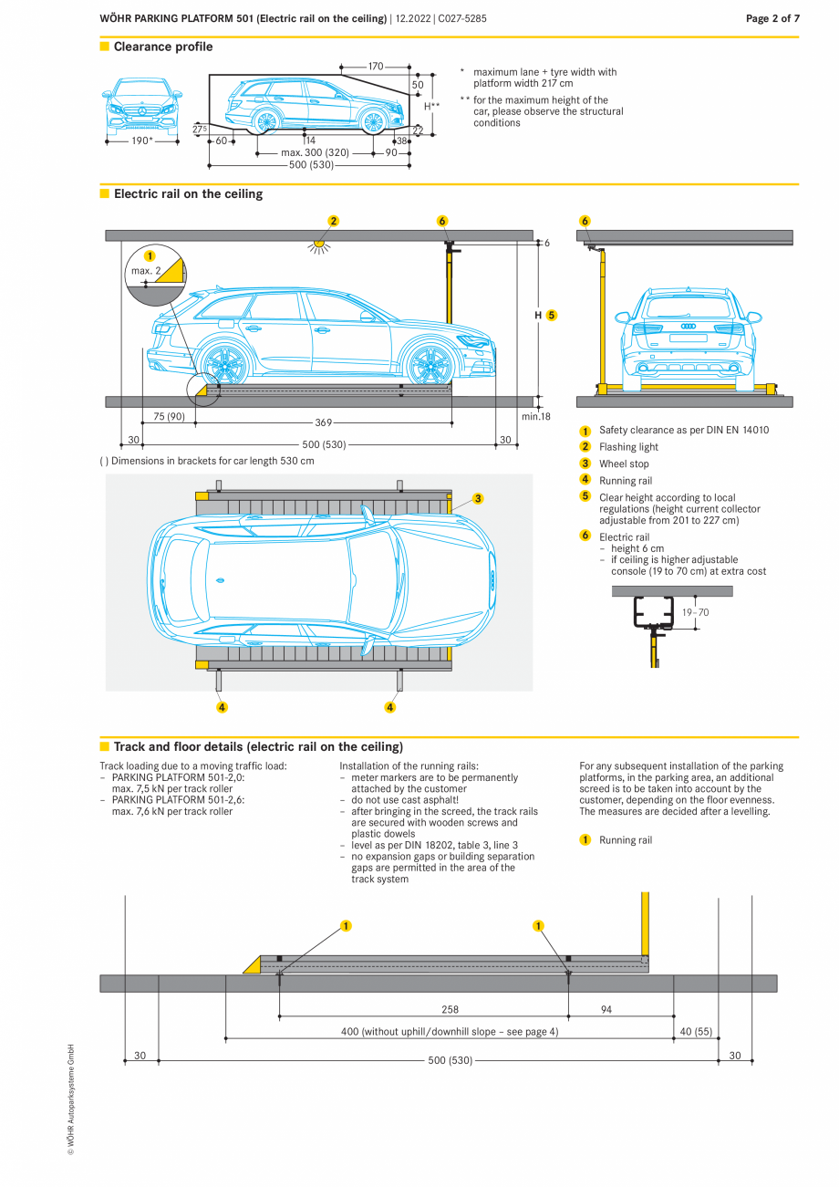 Pagina 2-Fișă tehnică platforma de parcare WÖHR 501 Fisa tehnica Engleza ngth measurement can only be...