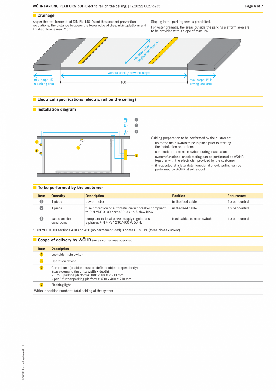 Pagina 4-Fișă tehnică platforma de parcare WÖHR 501 Fisa tehnica Engleza ea of the
track system

1
...