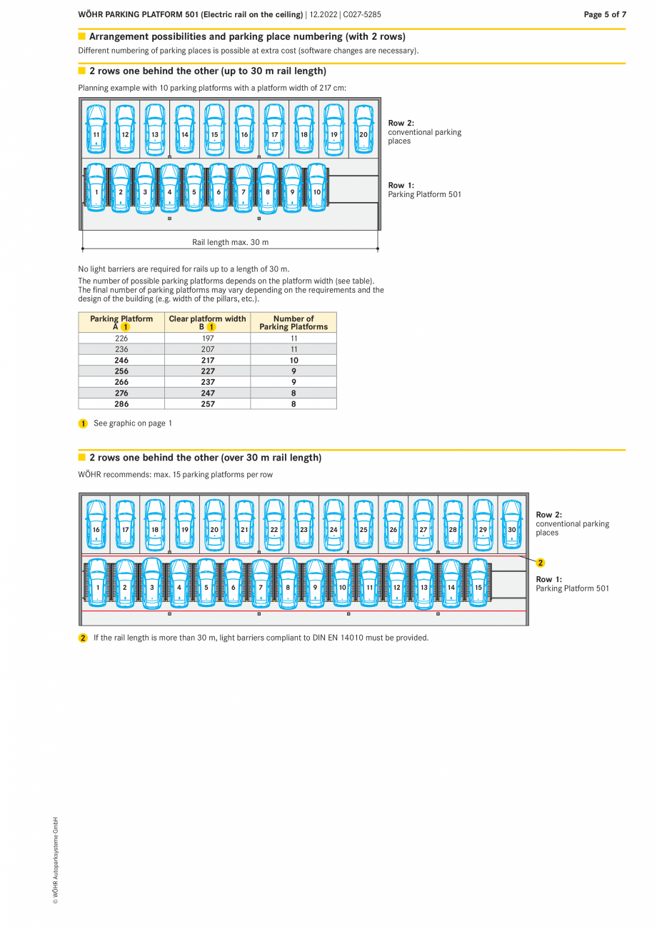 Pagina 5-Fișă tehnică platforma de parcare WÖHR 501 Fisa tehnica Engleza urements as limits in mm...