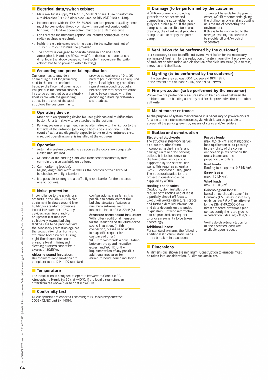 Pagina 4-Fișă tehnică sistem de parcare Slimparker 557 Tower WÖHR Fisa tehnica Engleza 
1240
1440
...