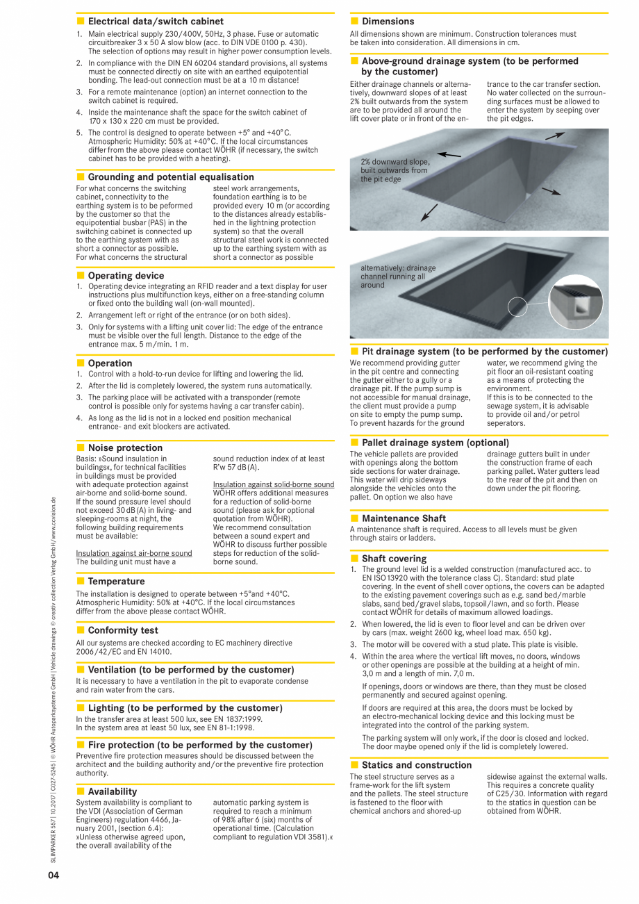 Pagina 4-Fișă tehnică sistem de parcare Slimparker 557 Shaft WÖHR Fisa tehnica Engleza ls, antennas...