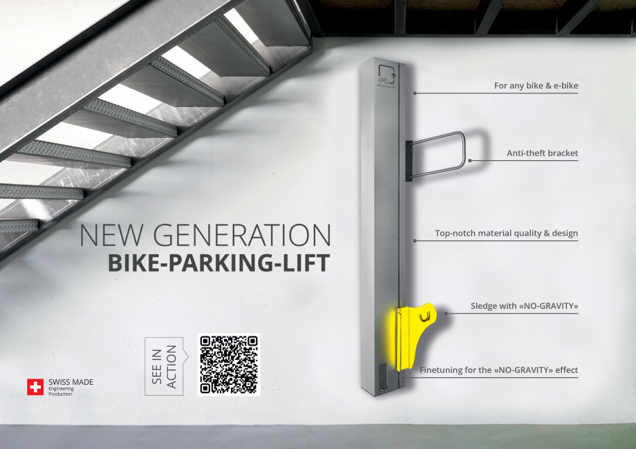 Pagina 2-Brosura sistem de parcare biciclete WÖHR Bike-Parking-Lift® Catalog, brosura Engleza bust...