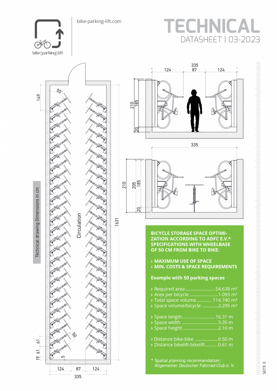 Pagina 3-Fisa tehnica sistem de parcare biciclete WÖHR Bike-Parking-Lift® Fisa tehnica Engleza...