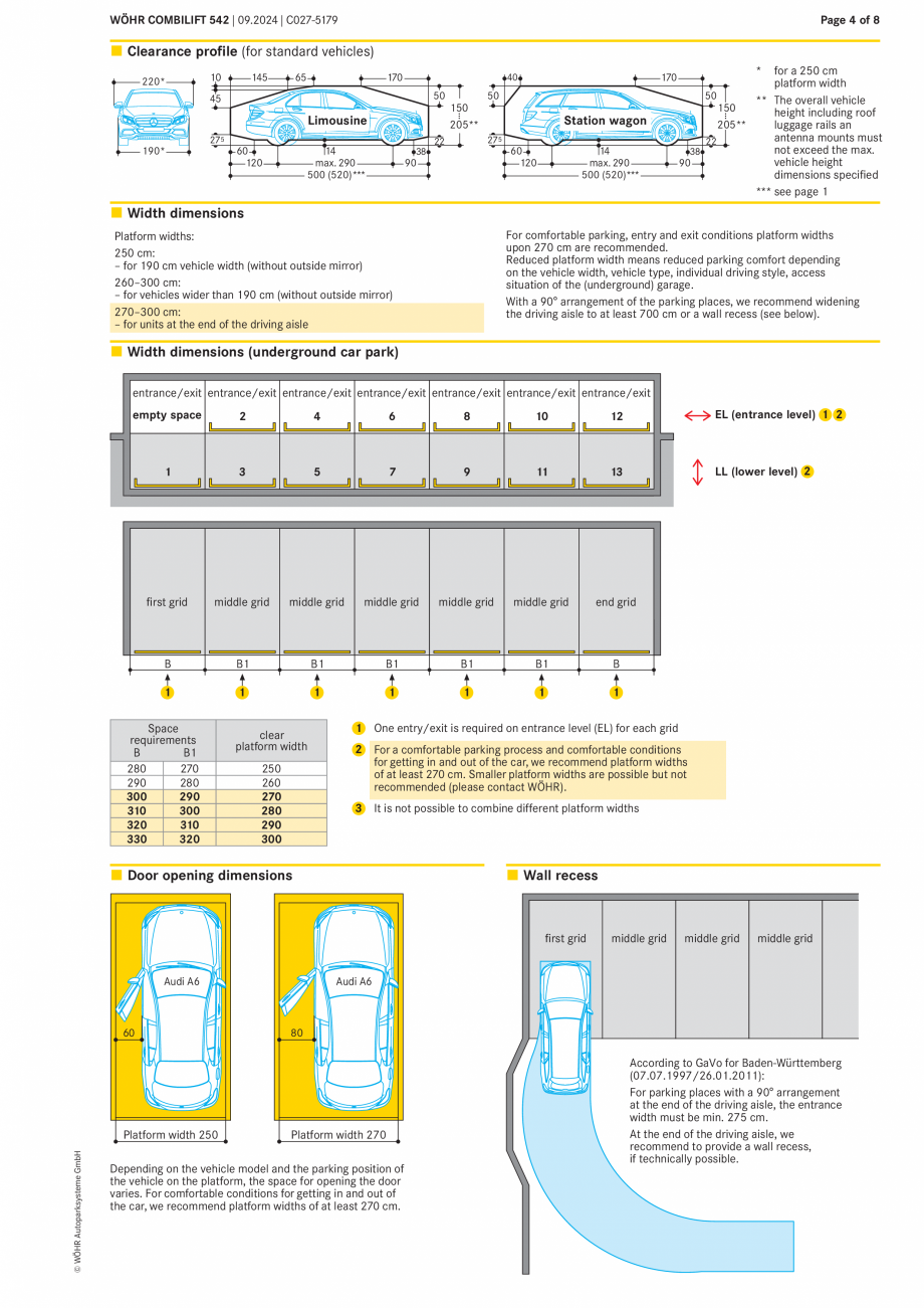 Pagina 4-Sistem mecanic de parcare - COMBILIFT  WÖHR COMBILIFT 542 Fisa tehnica Engleza 7 %

147,3

Audi...