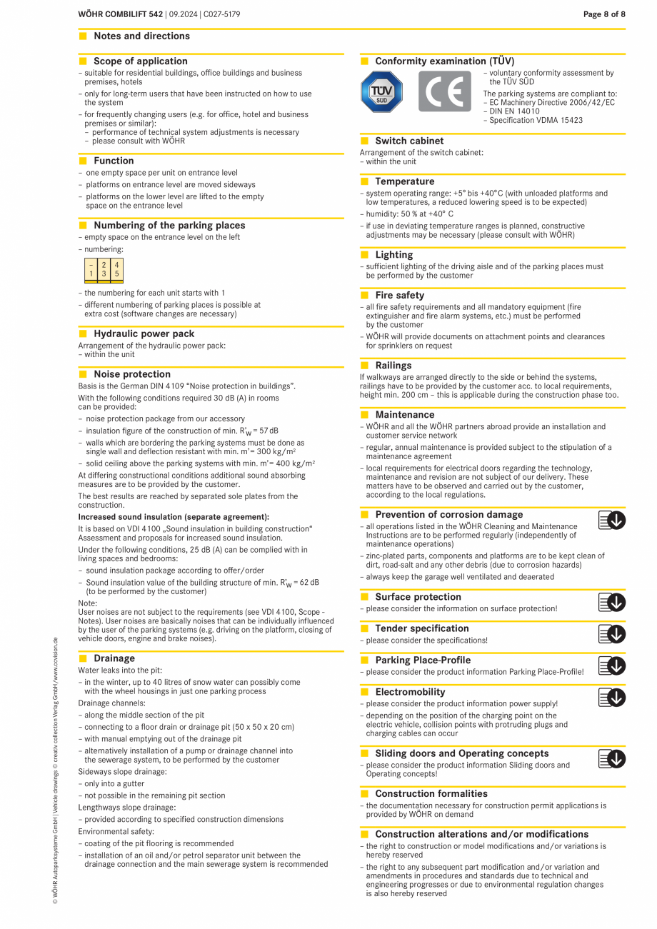 Pagina 8-Sistem mecanic de parcare - COMBILIFT  WÖHR COMBILIFT 542 Fisa tehnica Engleza irst grid
...