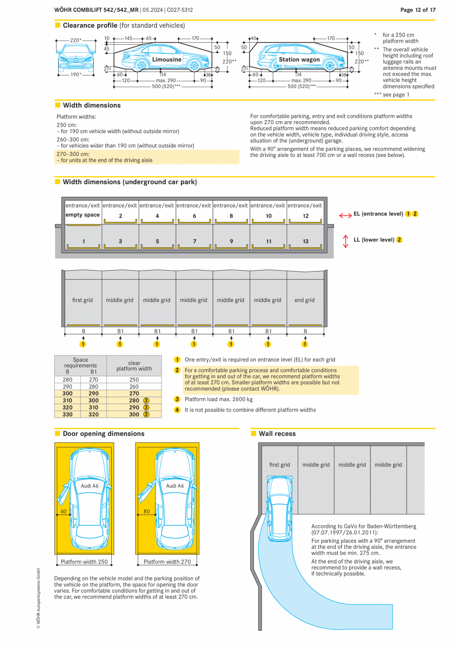 Pagina 12-Sistem mecanic de parcare - COMBILIFT 542 MR WÖHR Fisa tehnica Engleza 2_MR-200

200

160

550 ...