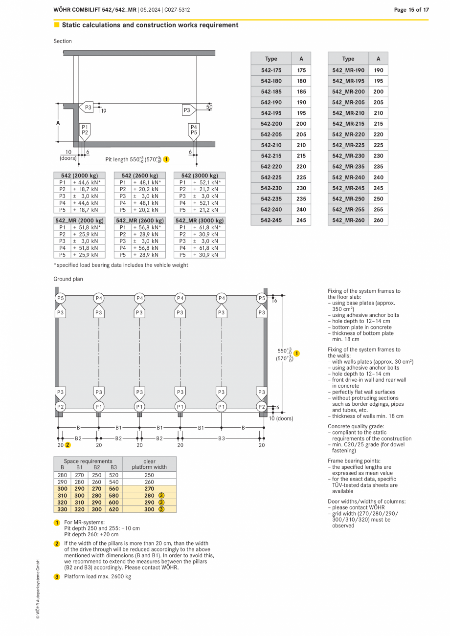 Pagina 15 - Sistem mecanic de parcare - COMBILIFT 542 MR WÖHR Fisa tehnica Engleza 2_MR-240
...