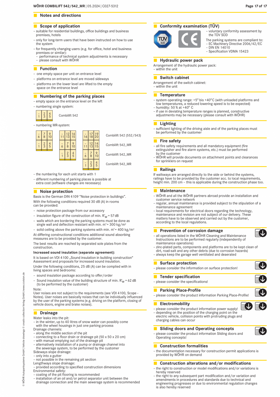 Pagina 17-Sistem mecanic de parcare - COMBILIFT 542 MR WÖHR Fisa tehnica Engleza –0

A1 +3
–0

A +3...