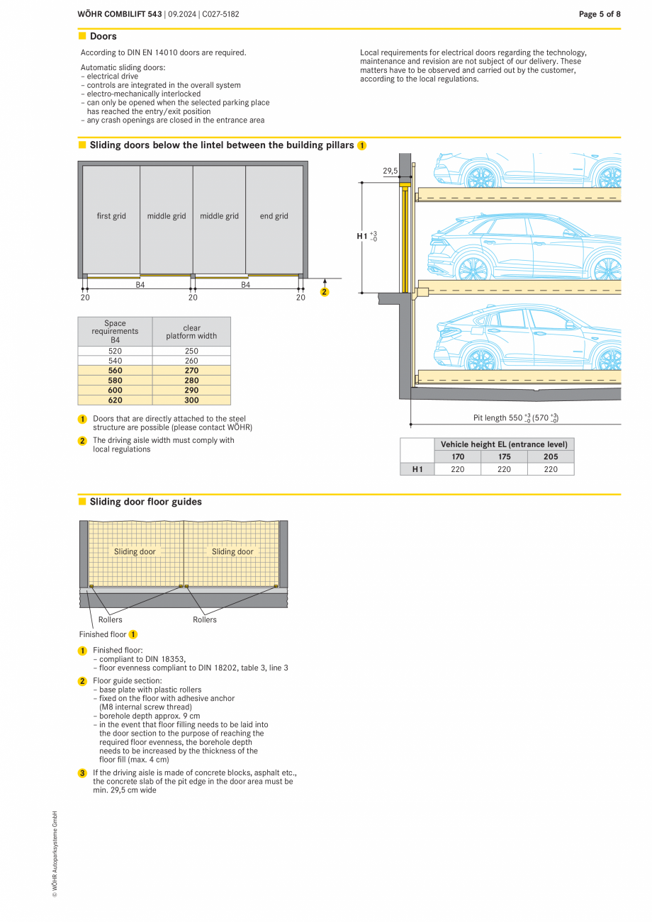 Pagina 5 - Sistem mecanic de parcare - COMBILIFT  WÖHR COMBILIFT 543 Fisa tehnica Engleza ave...
