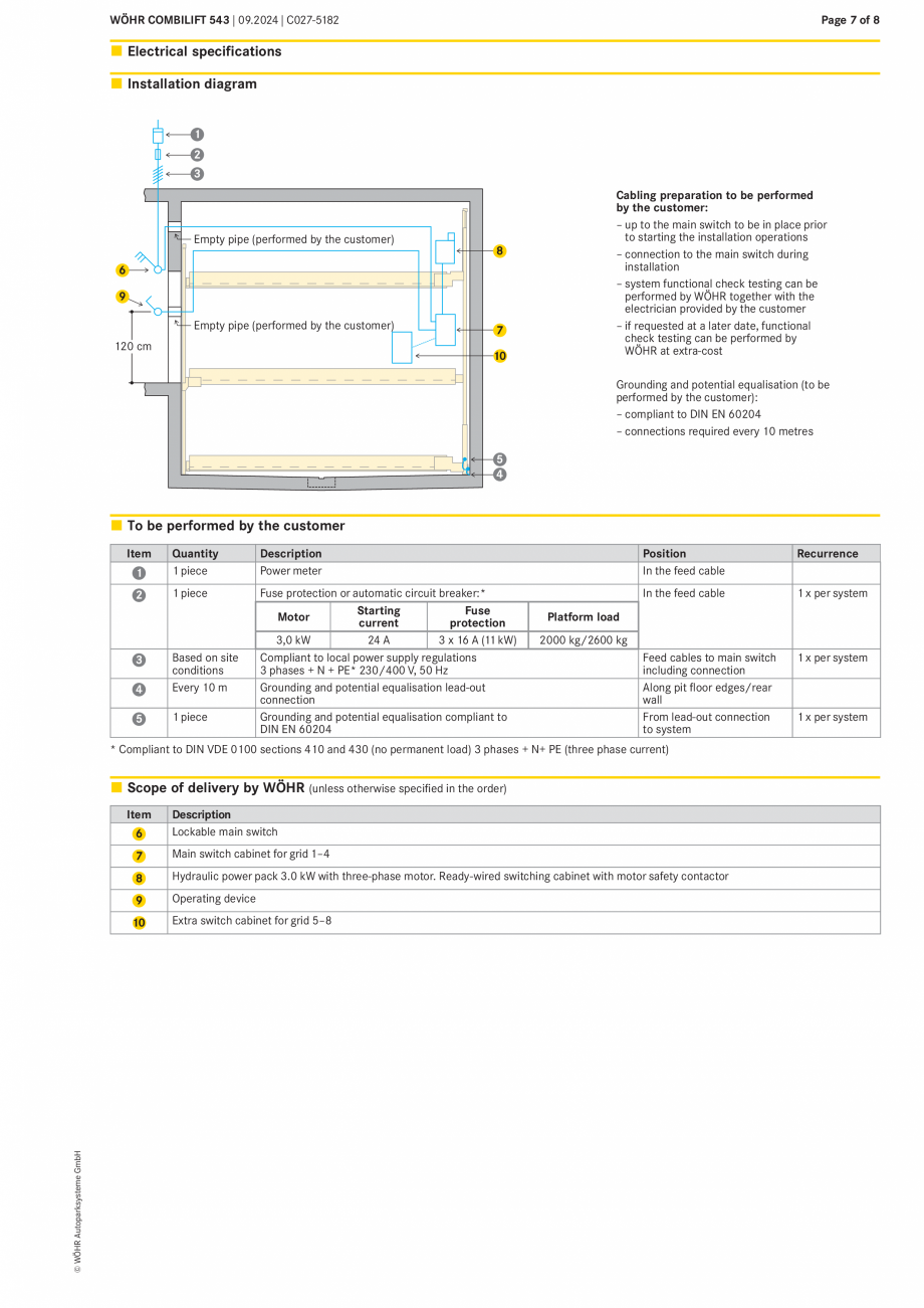 Pagina 7 - Sistem mecanic de parcare - COMBILIFT  WÖHR COMBILIFT 543 Fisa tehnica Engleza...