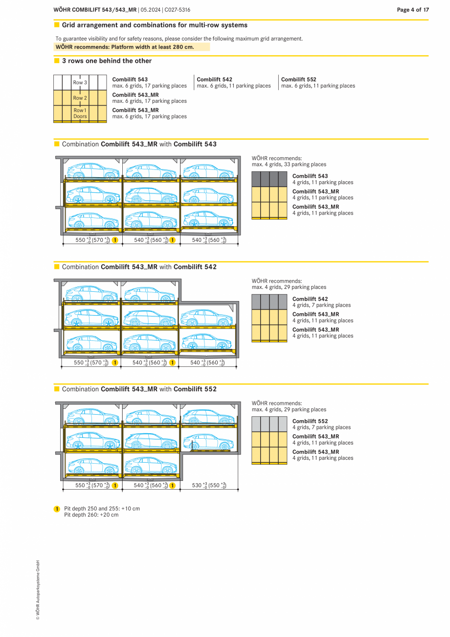 Pagina 4 - Sistem mecanic de parcare - COMBILIFT 543 MR WÖHR Fisa tehnica Engleza t 543_MR
...