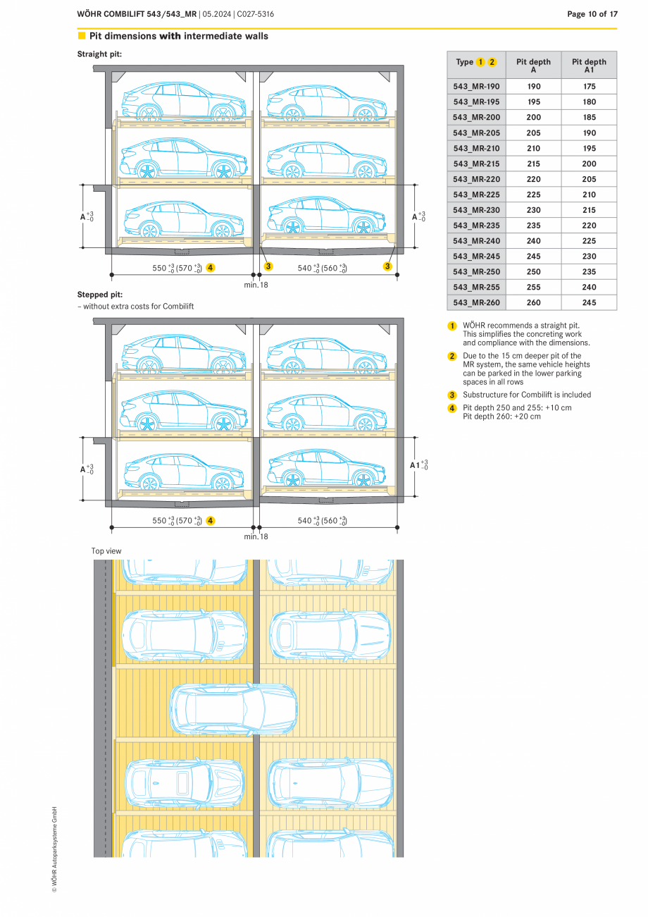 Pagina 10 - Sistem mecanic de parcare - COMBILIFT 543 MR WÖHR Fisa tehnica Engleza 00

405

410...