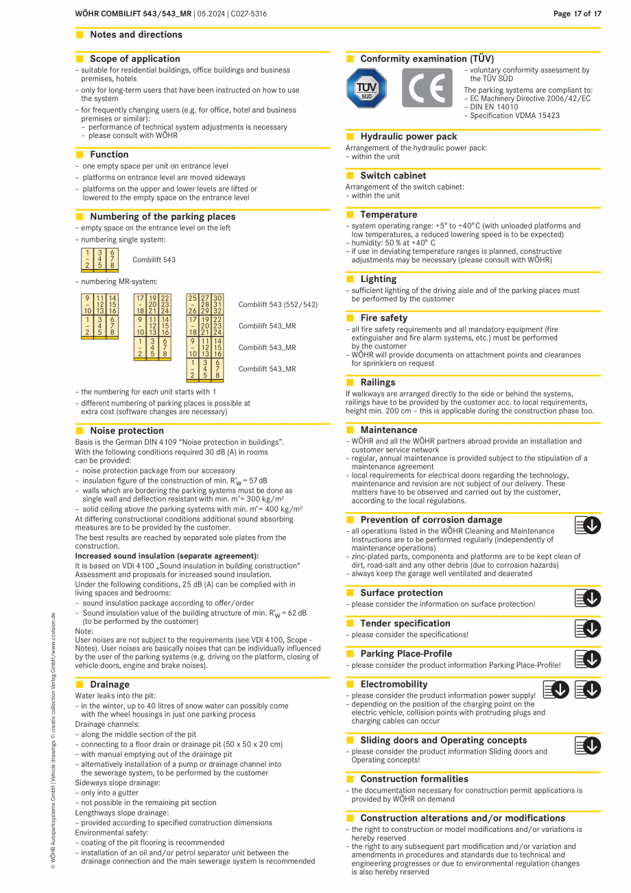 Pagina 17-Sistem mecanic de parcare - COMBILIFT 543 MR WÖHR Fisa tehnica Engleza e

–

Vehicle height...