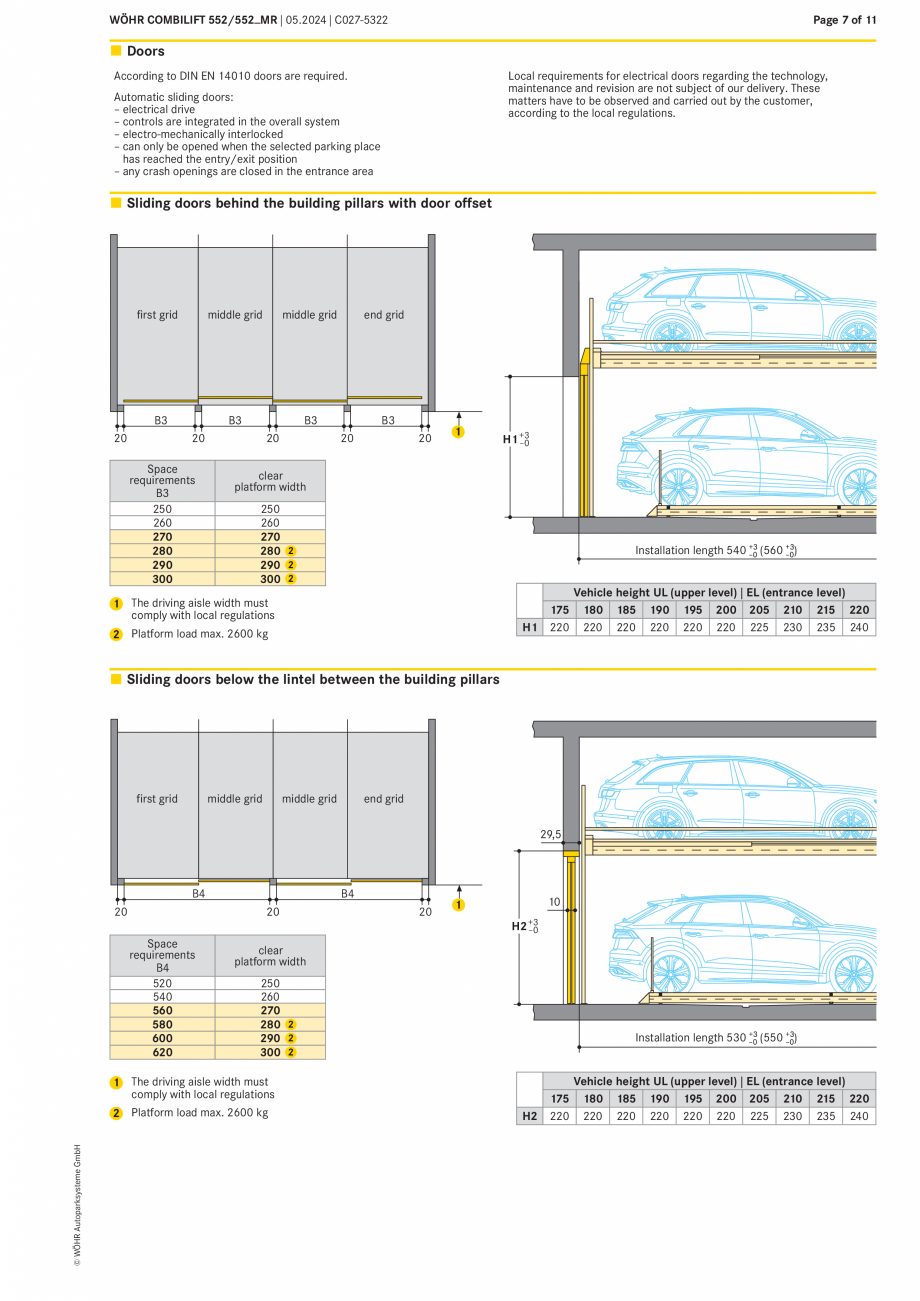 Pagina 7-Sistem mecanic de parcare - COMBILIFT 552MR  WÖHR Fisa tehnica Engleza duced building height...