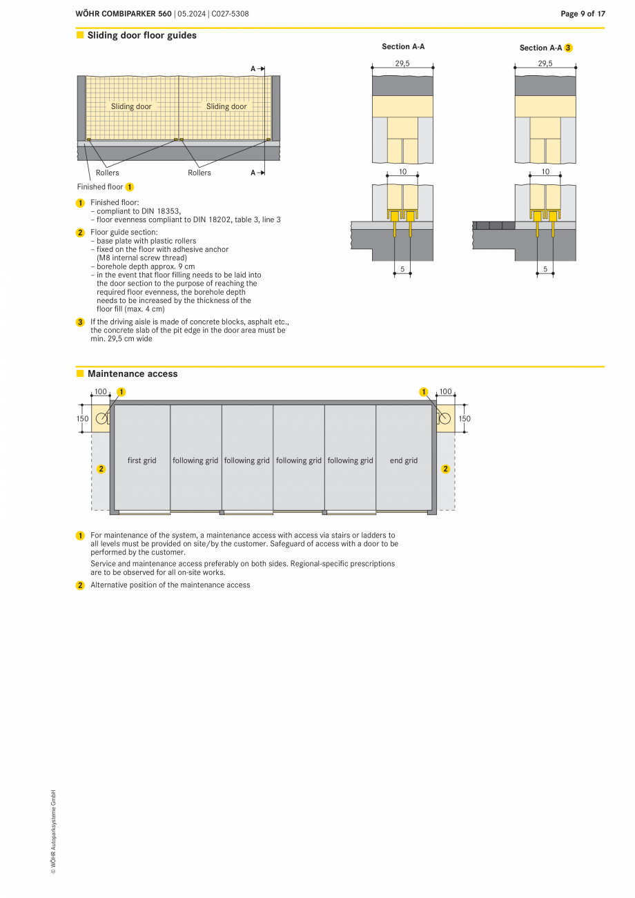 Pagina 9-Sistem mecanic de parcare COMBIPARKER WÖHR COMBIPARKER 560 Fisa tehnica Engleza 

190

195 200 ...