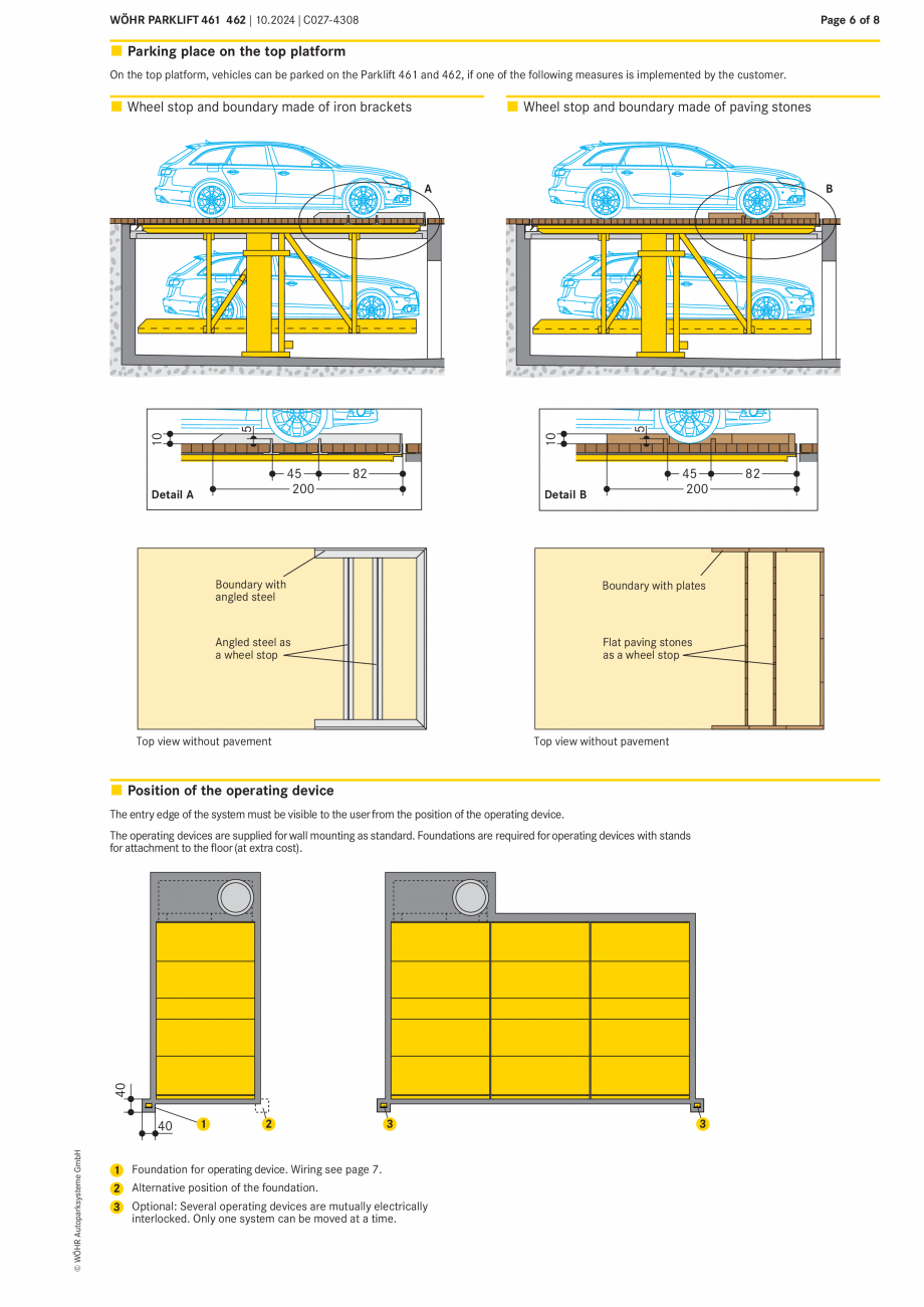 Pagina 6-Sistem mecanic de parcare WÖHR PARKLIFT 461/462 Fisa tehnica Engleza ,5

35

4

6

B

S/D
E/D

...