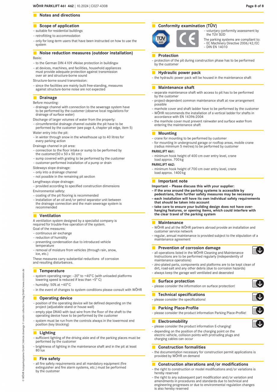 Pagina 8-Sistem mecanic de parcare WÖHR PARKLIFT 461/462 Fisa tehnica Engleza 

190*

165

50

...

45

...