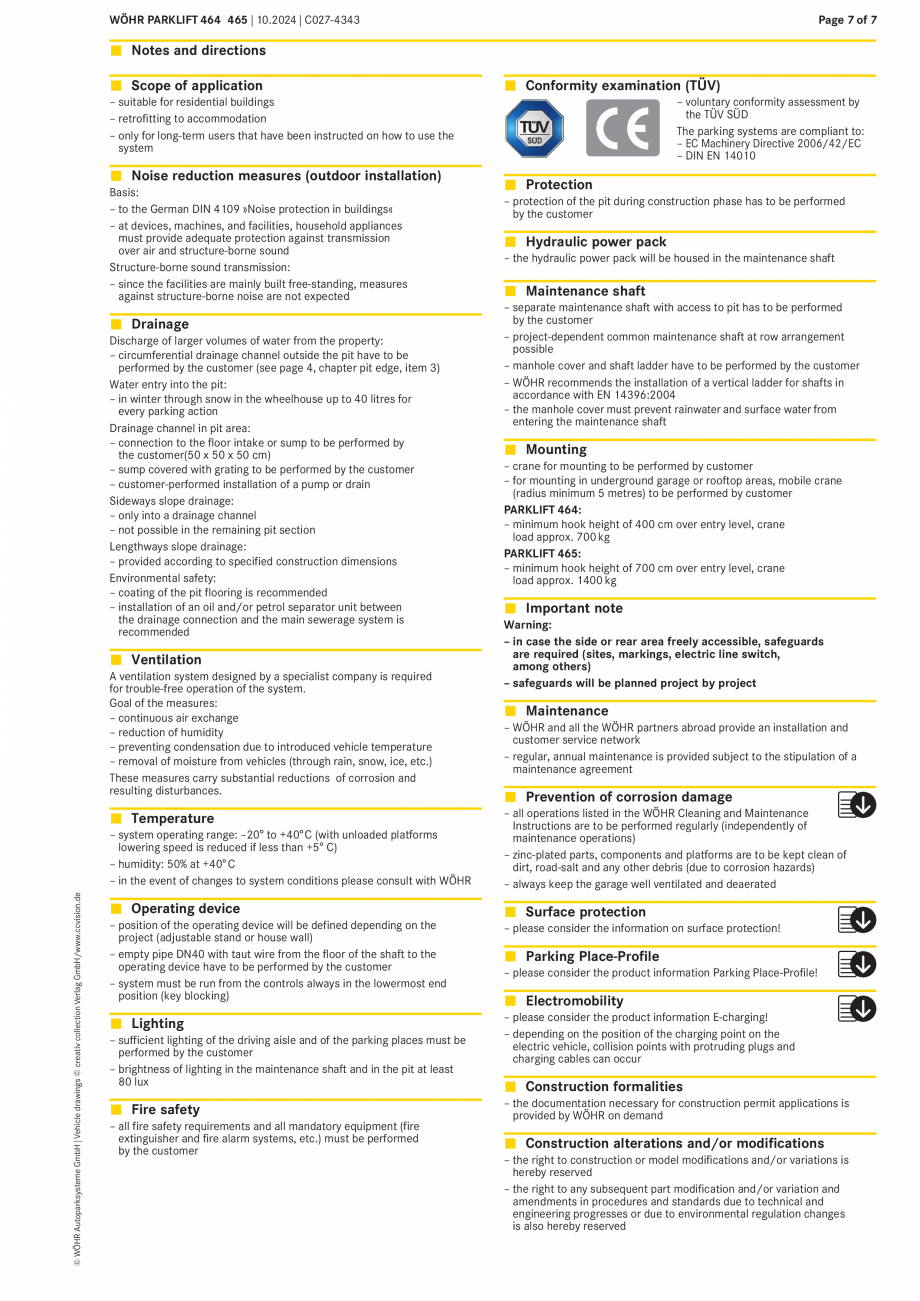 Pagina 7-Sistem mecanic de parcare WÖHR PARKLIFT 464-465 Fisa tehnica Engleza 

220*

90

170

Rear wall...