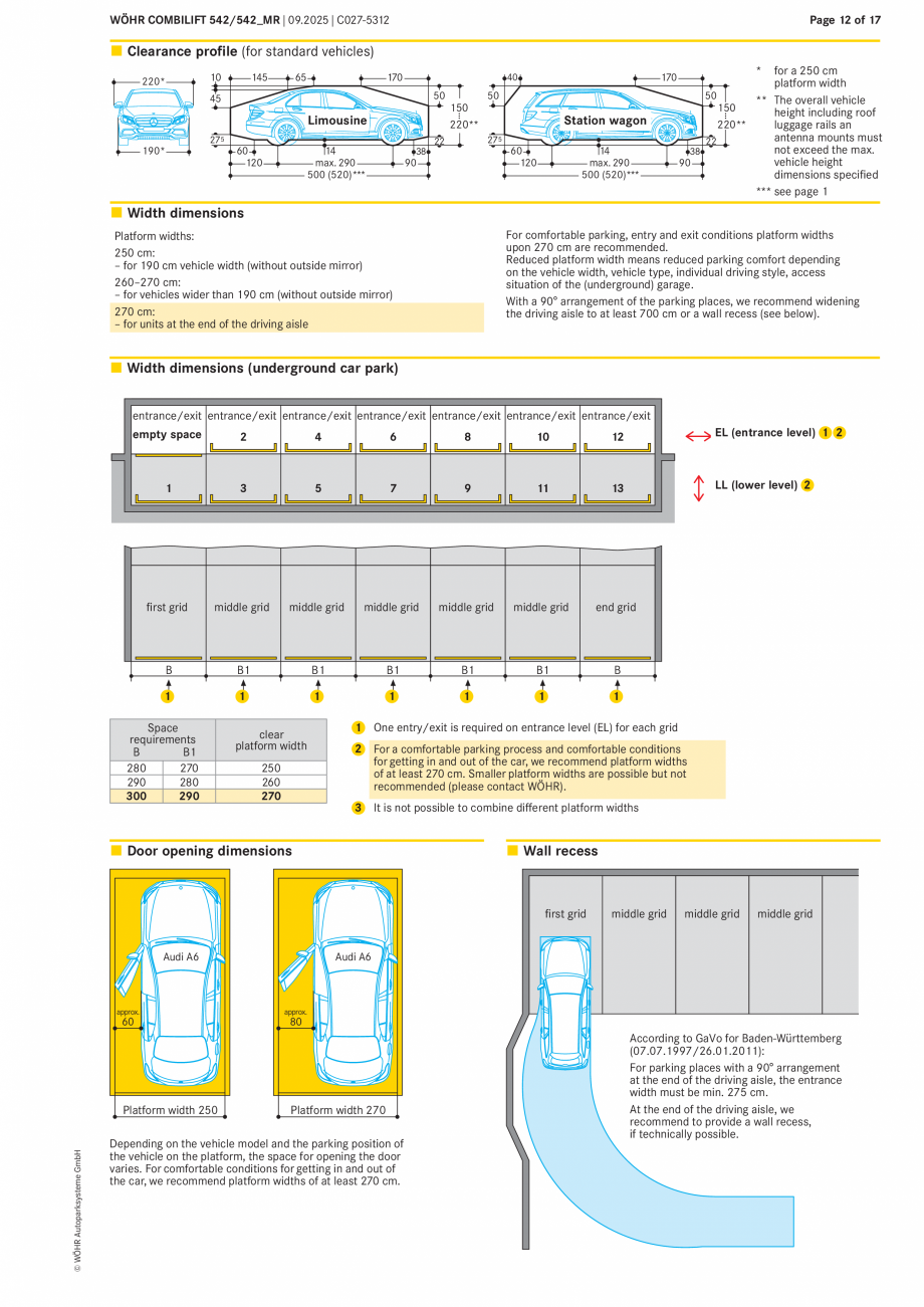 Pagina 12-Sistem mecanic de parcare - COMBILIFT 542 MR W&Ouml;HR Fisa tehnica Engleza 550 (570)

220
...