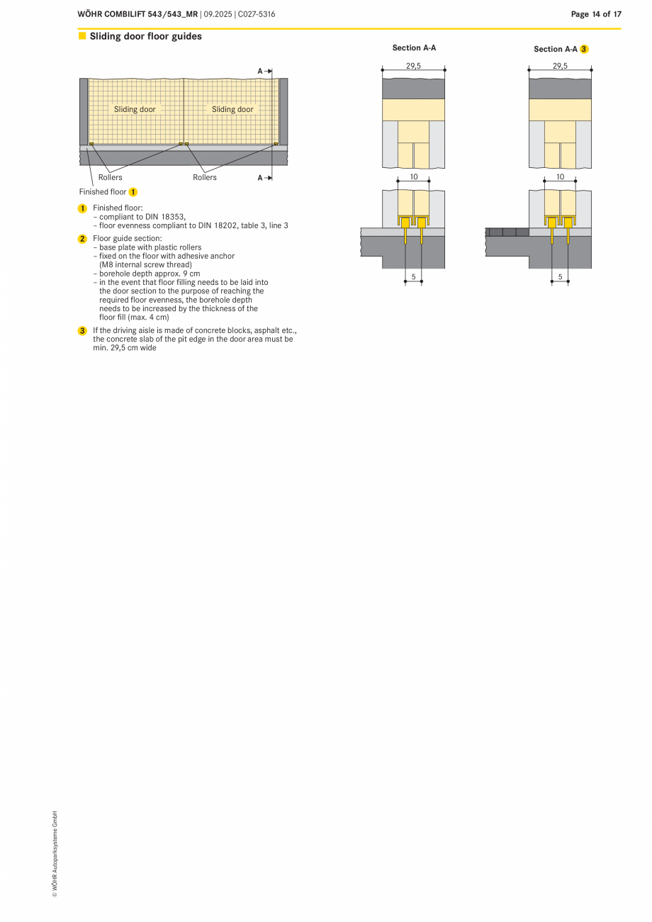 Pagina 14-Sistem mecanic de parcare - COMBILIFT 543 MR W&Ouml;HR Fisa tehnica Engleza ghts must be planned for...