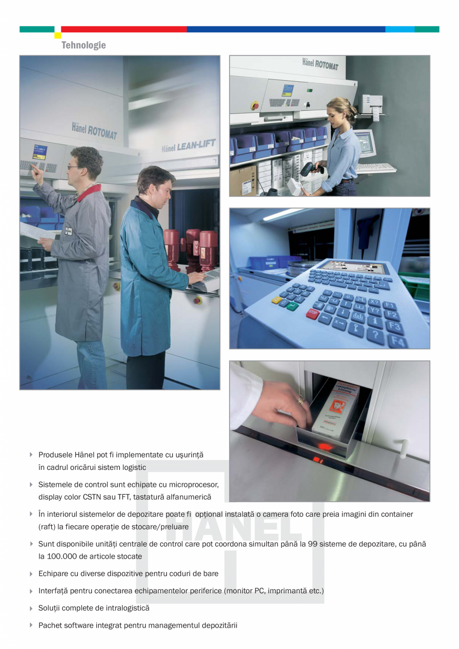 Pagina 5-Depozite automatizate HÄNEL Rotomat, Sistem control, Lean-Lift Specificații tehnice Romana ...