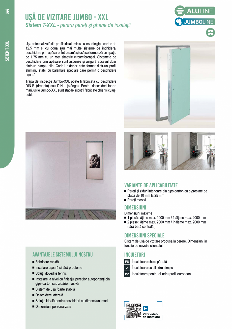 Pagina 1 - Usi de vizitare FF SYSTEMS  T-XXL Fisa tehnica Romana 