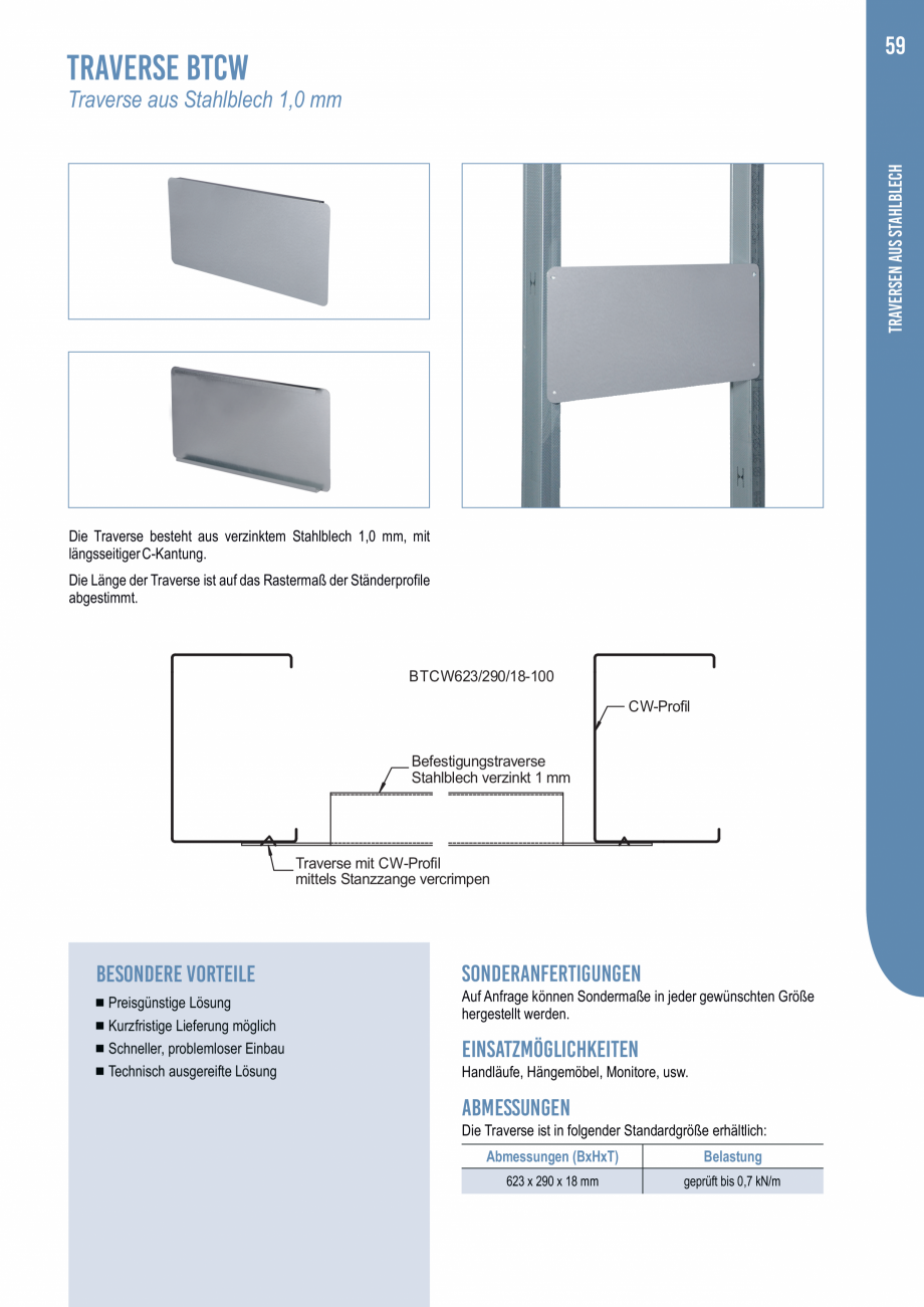 Pagina 1- Traversă de întărire din tablă zincată FF SYSTEMS BTCW Fisa tehnica Germana 59

traverse ...
