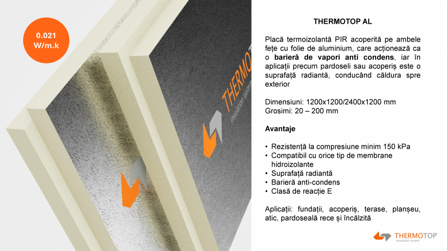 Pagina 9-Solutie de izolare termica performanta  Catalog, brosura Romana �
autoportantă, grosime 0.88 mm
...