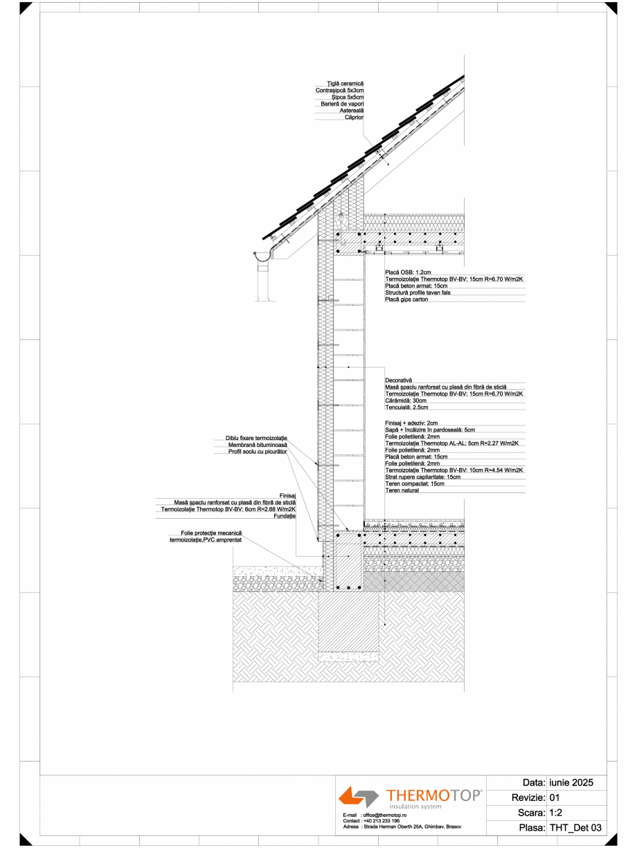 Pagina 1-CAD-DWG Detaliu constructiv izolare termică planșeu acoperiș tip șarpantă THERMOTOP TECHNOLOGY ...