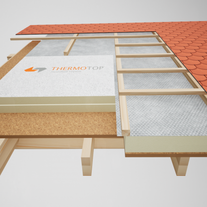 Acoperis Tip Sarpanta termoizolare peste capriori cu placi PIR THERMOTOP (1) Acoperis tip sarpanta termoizolare peste