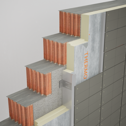 Termosistem fatada ventilata  cu izolatie termica PIR Thermotop(4) Fatada ventilata