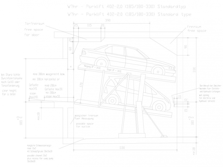 Pagina 1 - CAD-DXF Sistem mecanic de parcare auto 2.0-185/180 Standard WÖHR Detaliu de produs...