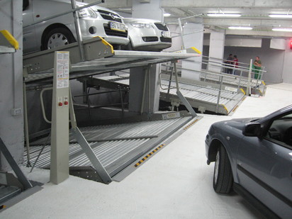 Exemplificarea modului de functionare a sistemului de parcare PARKLIFT 340 Sisteme de parcare - Imobil birouri