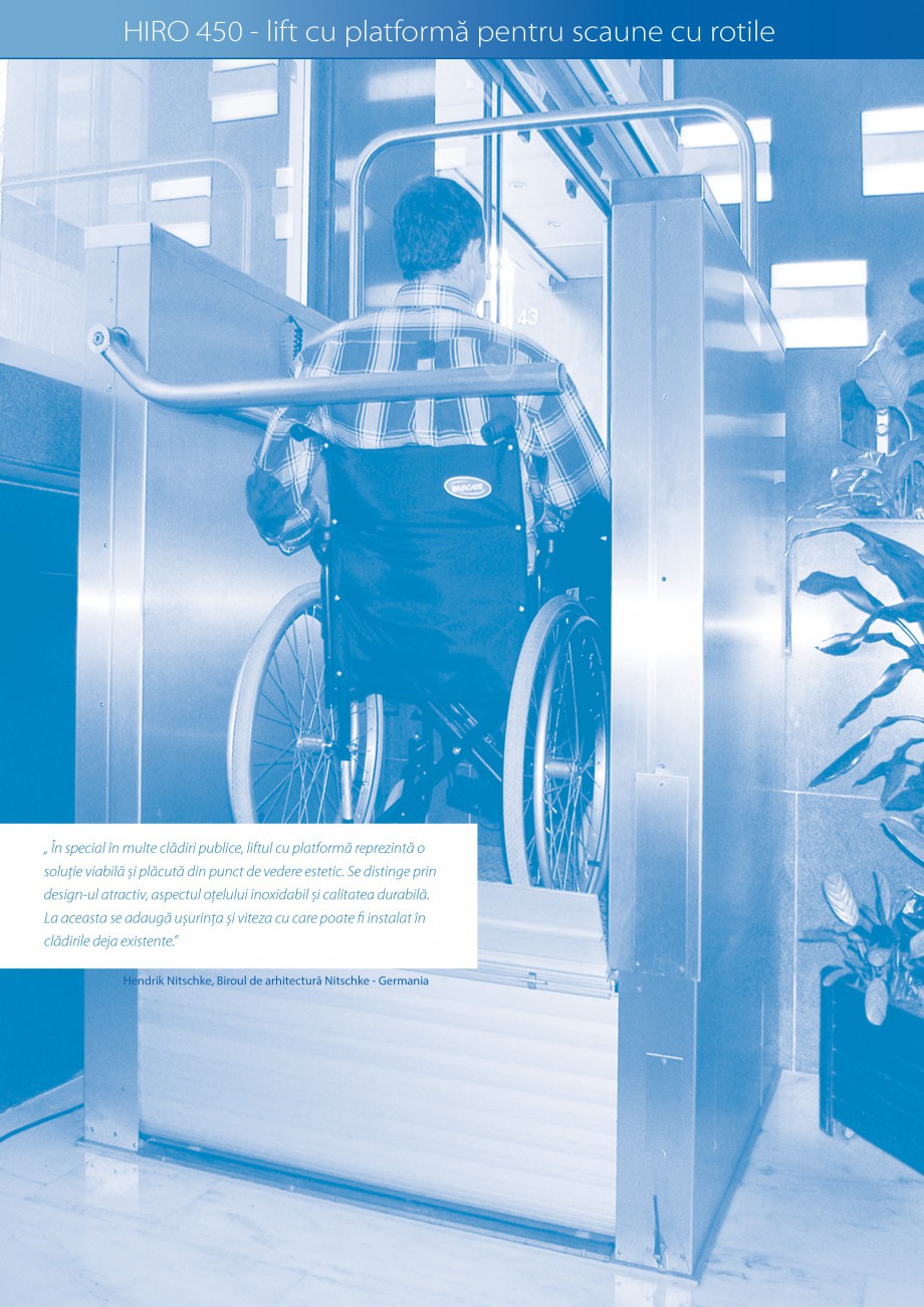 Pagina 18-Lifturi (servoscara) si platforme pentru persoane cu dizabilitati HIRO LIFT HIRO 160, HIRO 320, HIRO...