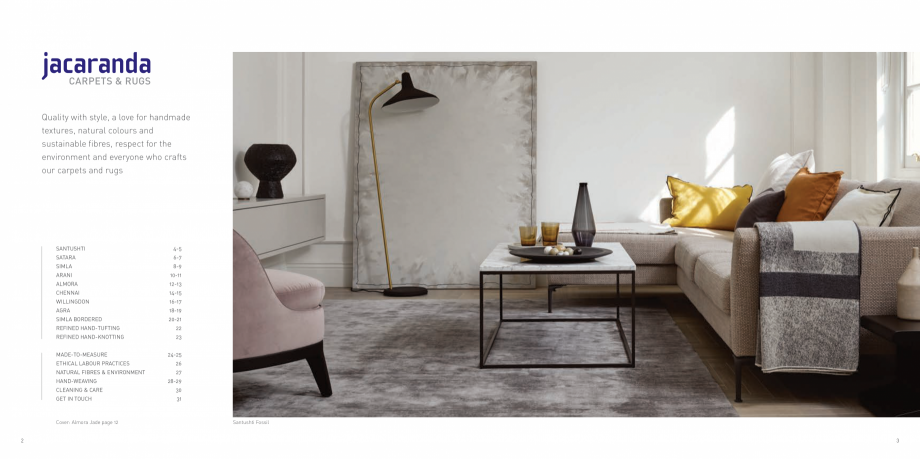 Pagina 2-Covoare tesute manual Jacaranda Catalog, brosura Engleza s can be hand-sewn,
blind-hemmed, bordered ...