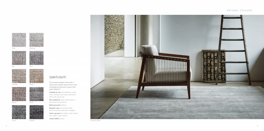 Pagina 3-Covoare tesute manual Jacaranda Catalog, brosura Engleza ven from 100% TENCEL™,
a natural and...