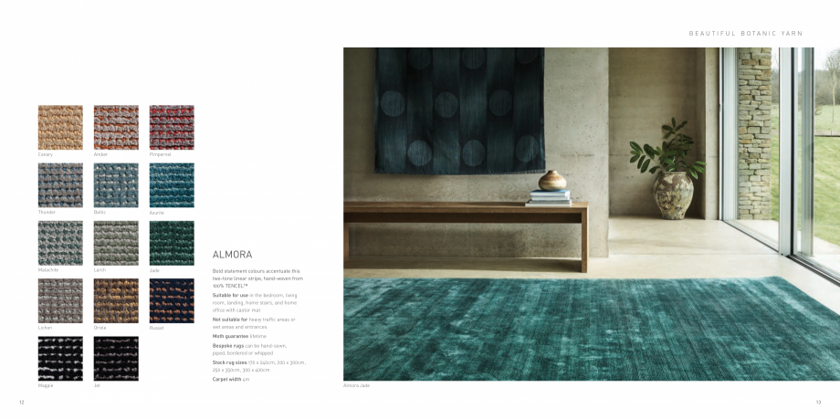 Pagina 7-Covoare tesute manual Jacaranda Catalog, brosura Engleza s or proposed by customers. Choose from...