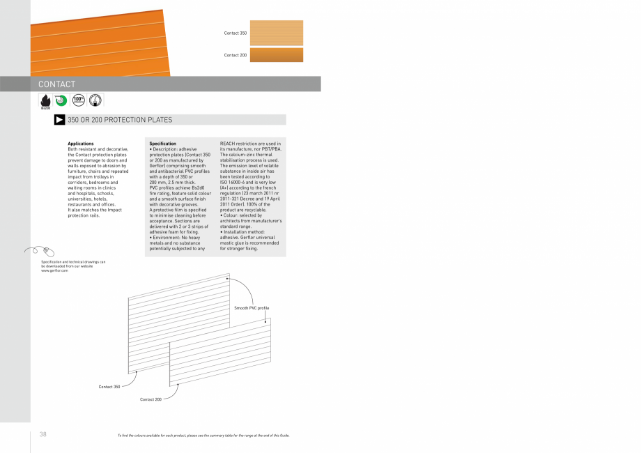 Pagina 1-Panou de protectie SPM INTERNATIONAL - GERFLOR GROUP Contact Catalog, brosura Engleza Contact 350
...