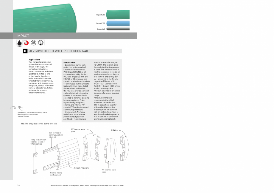 Pagina 1-Profil de protectie din PVC pentru pereti  SPM INTERNATIONAL - GERFLOR GROUP Impact Fisa tehnica...