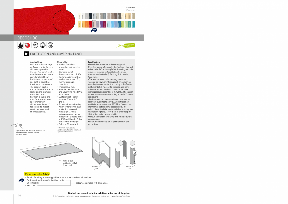 Pagina 1-Panou pentru protectia peretilor   SPM INTERNATIONAL - GERFLOR GROUP Decochoc Fisa tehnica Engleza...