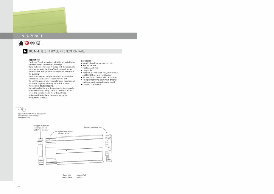 Pagina 1-Sina protectie perete SPM INTERNATIONAL - GERFLOR GROUP Linea Punch Catalog, brosura Engleza...