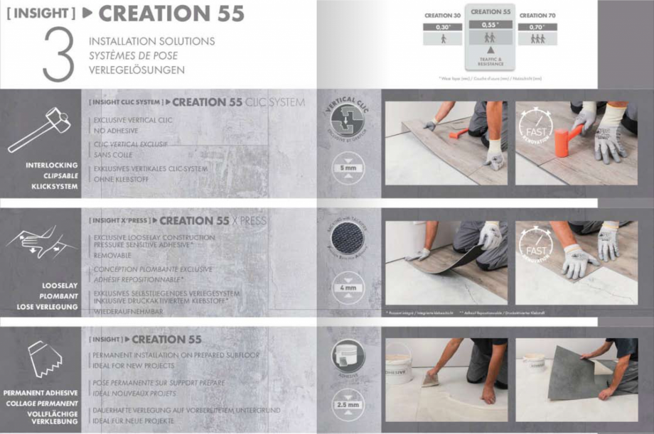 Pagina 1-Modalitati de montaj pentru pardoseala PVC pentru amenajari de lux Gerflor Creation 55 Click System ...