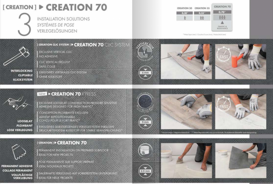 Pagina 1-Modalitati de montaj pentru pardoseala PVC pentru amenajari de lux Gerflor Creation 70 Instructiuni ...