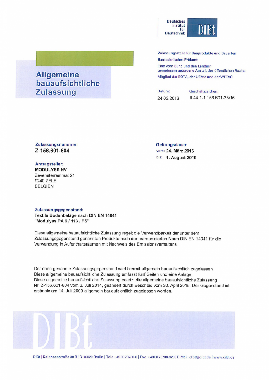 Pagina 7-Certificat pentru mocheta dale - nr. ENP428  modulyss Certificare produs Engleza  produced in the...