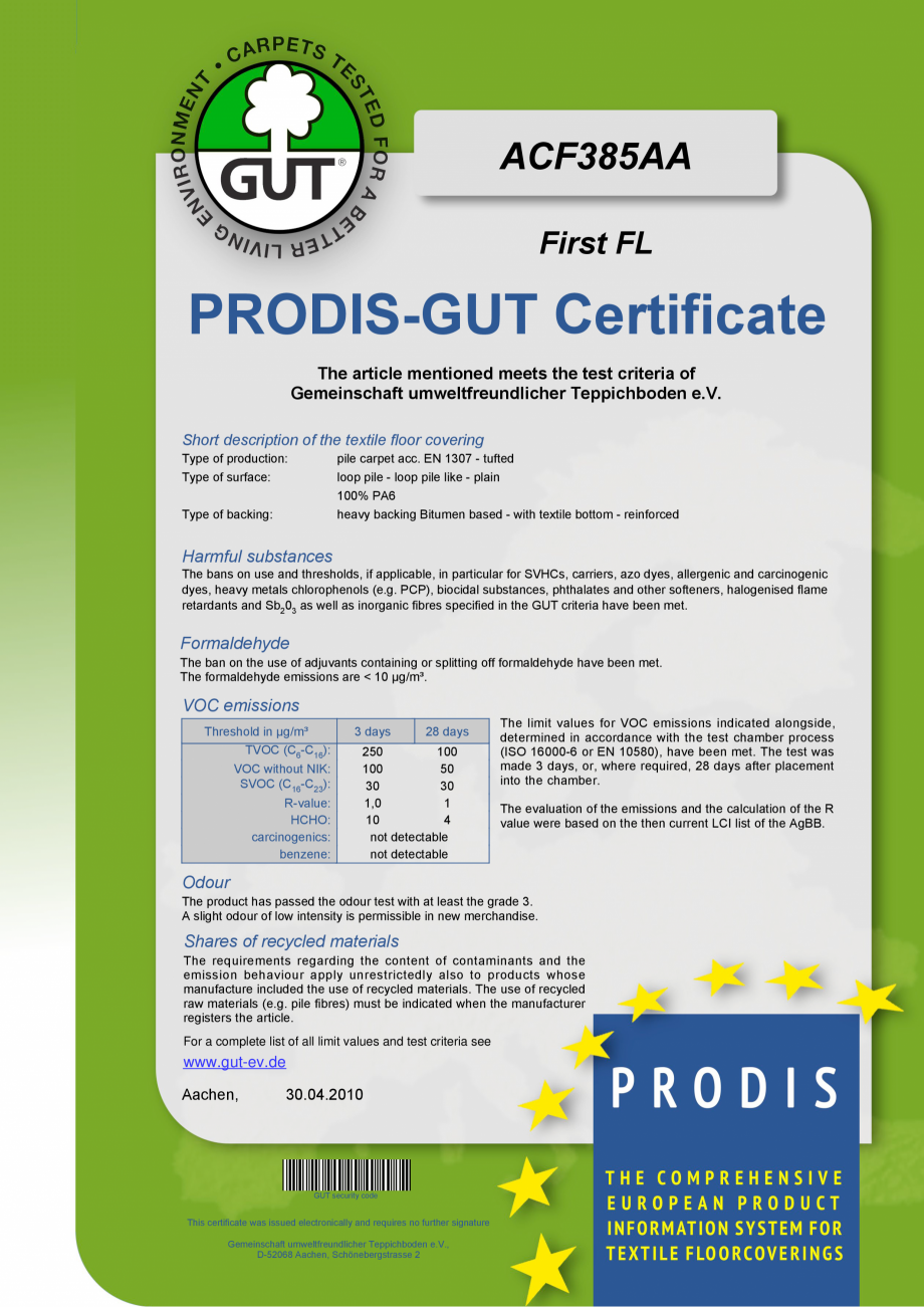 Pagina 14-Certificat pentru mocheta dale - nr. ENP428  modulyss Certificare produs Engleza en met.
...