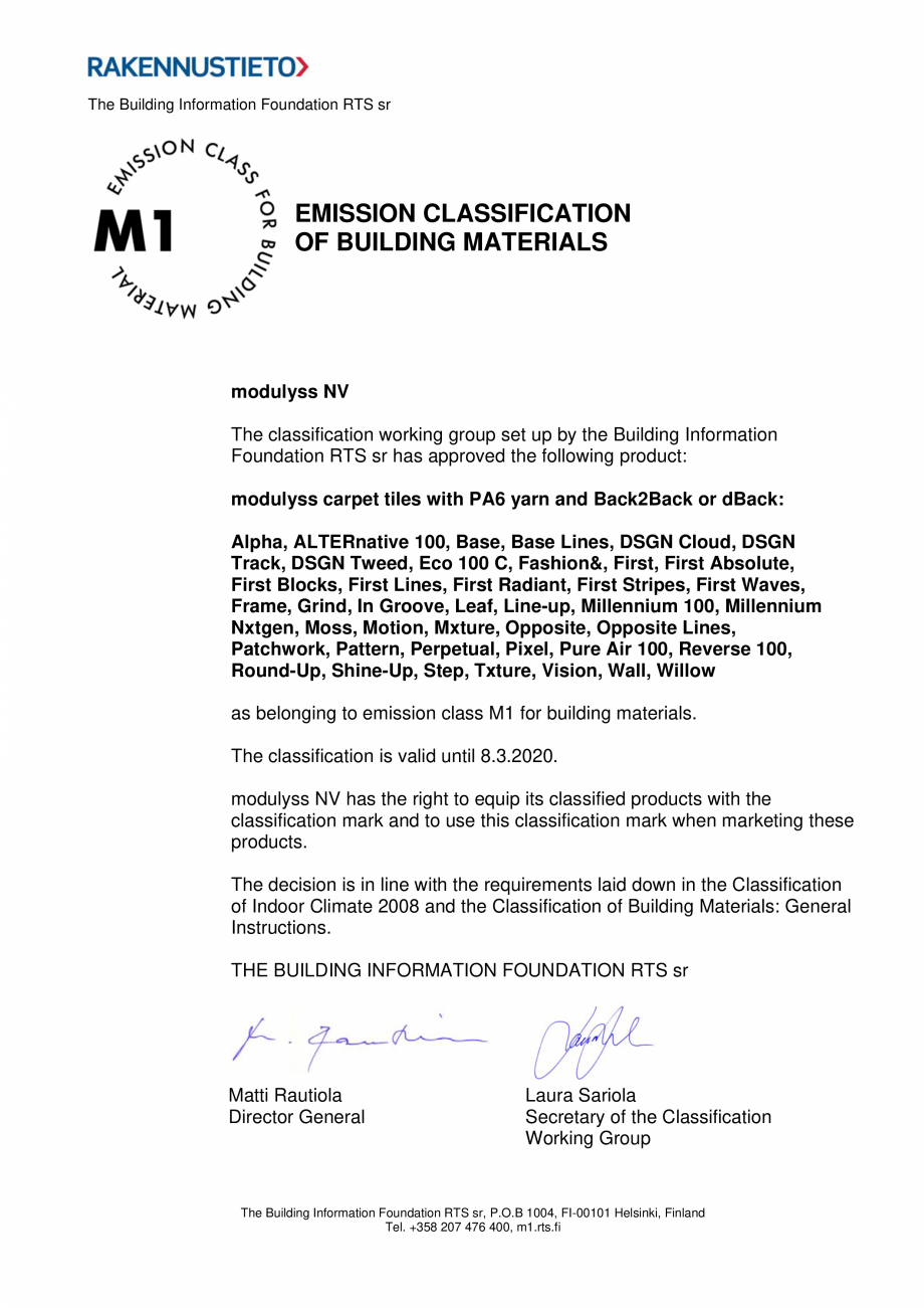 Pagina 25-Certificat pentru mocheta dale - nr. ENP428  modulyss Certificare produs Engleza daHus i Linköping ...