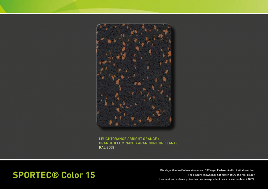 Pagina 4-Pardoseli din cauciuc - palertar culori Sportec Sportec Color 15 Fisa tehnica Engleza 