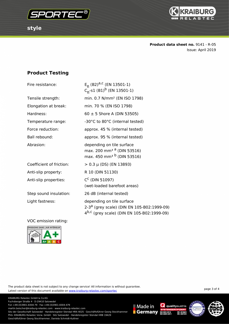 Pagina 3-Dale din cauciuc pentru protectia la impactul greutatilor Sportec Sportec Style Fisa tehnica Engleza...